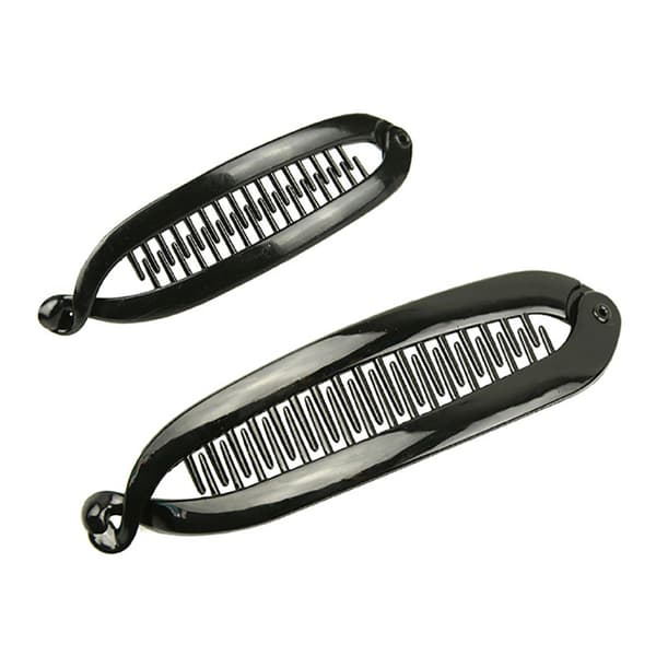 Banan Hårklämmor För Kvinnor Flickor Wave Combs Hårnålsfläta Cla BlackB 15cm