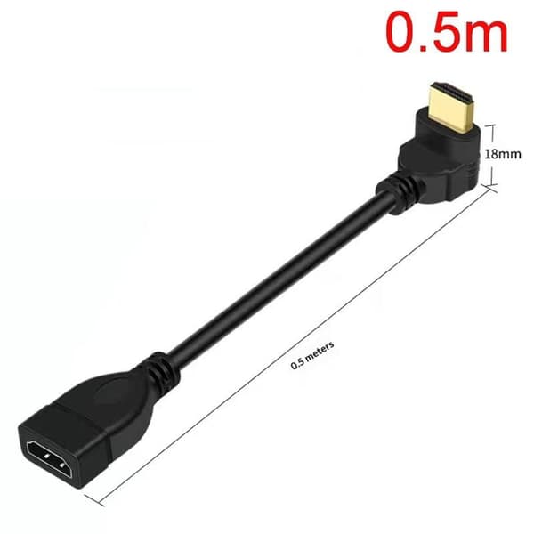 1 stk. Mini HDMI retvinklet 90-graders han til hun adapterstik A5