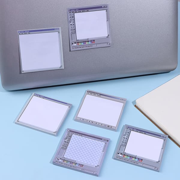 50 ark vintage computer tegning sticky notes - ideel til kunst A3