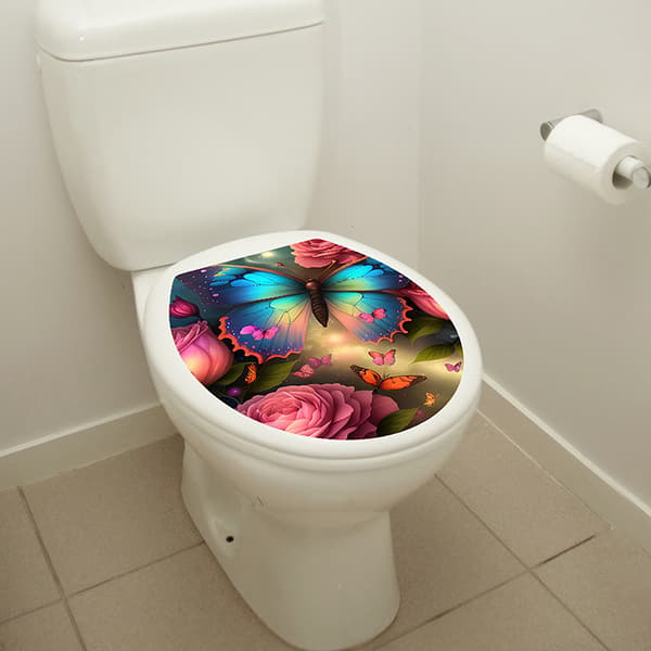 1 stk 3D toiletsæde Wall Sticker Art Sticker Badeværelse Decals Se
