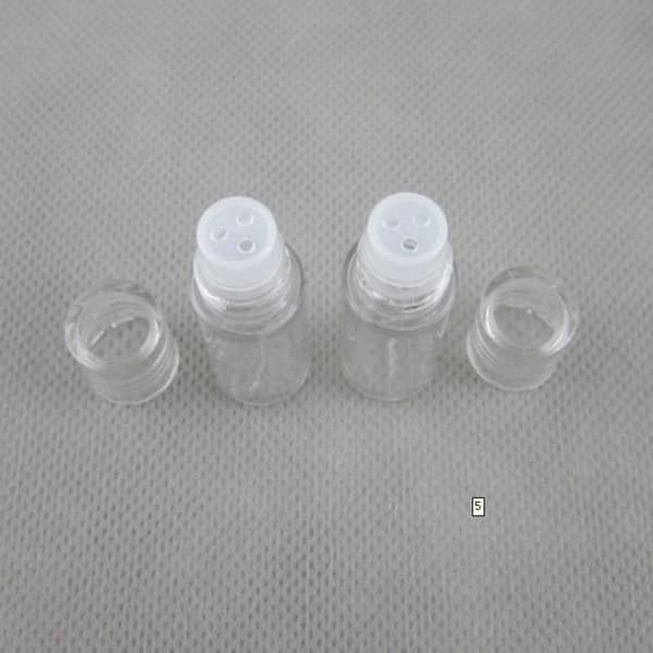 5 st Mini Klar 3 ml Tom Lös Puderdosa Plastflaska