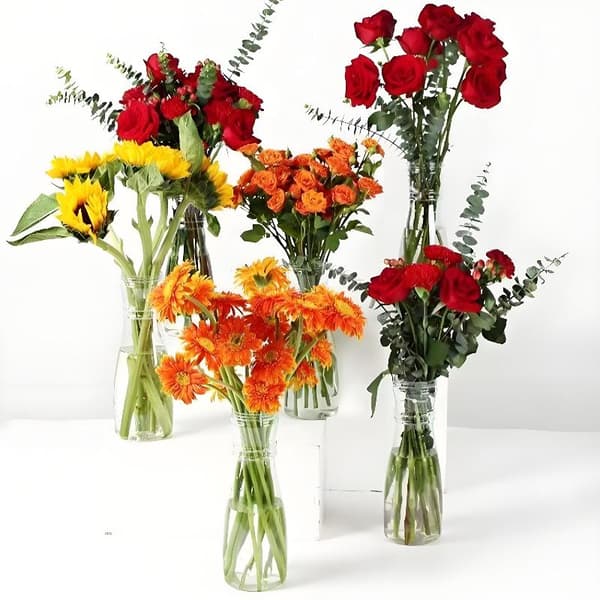 Plastikvaser er velegnede til DIY blomsterarrangementer A5