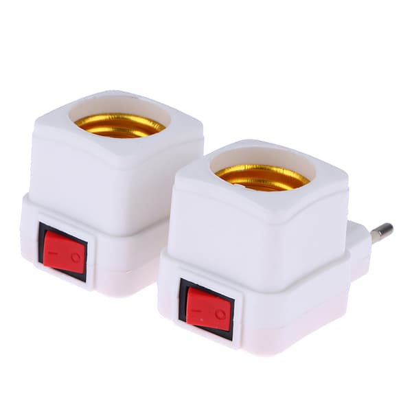 1 Stk E27 Fatning Lampe Pære Adapter Hvid LED Lys Lampe Pærer Soc White