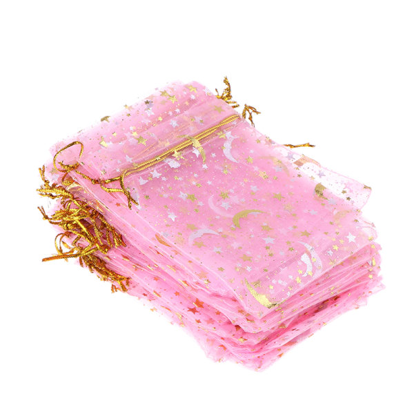 50 stk Eid godteriposer månen Ramadan dekorasjon Eid Mubarak gave B Pink