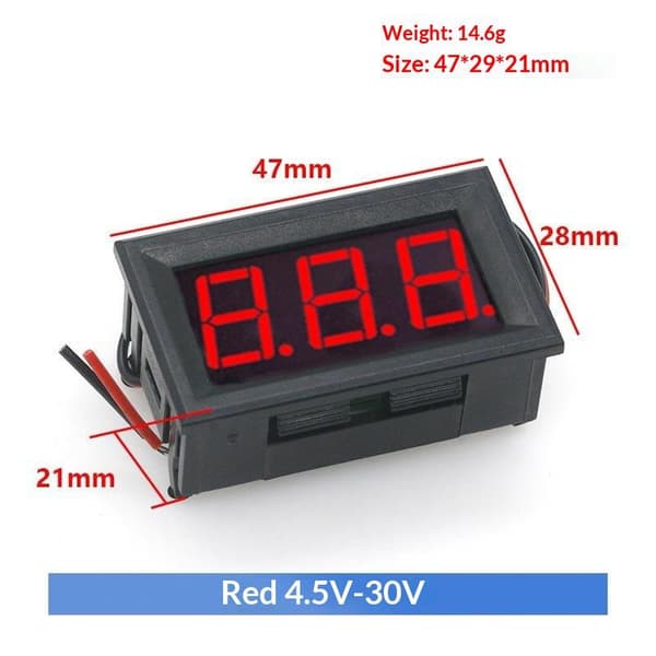 DC 4.5V-30V Vandtæt Digital Voltmeter Volt Spændingsmåler Tes Green