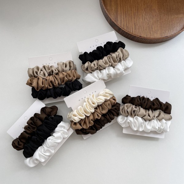 3st/ set Silk Scrunchies Elegant tunntarmshårrep Fren A1
