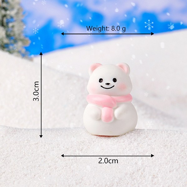 Mini Julemand Snemand Figur  Mikro Landskab Ornament Skrivebord A2