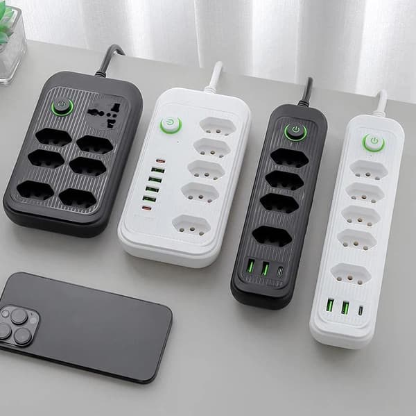 EU-plugg AC-uttak skjøteledning strømskinne USB-uttak plugg Po A4