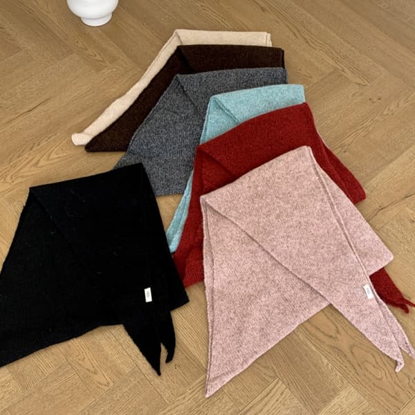Damstickad trekantig halsduk Stor sjal Mode Mjuk ull Brown
