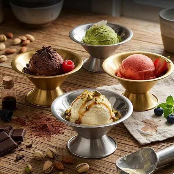 Rustfrit Stål Bæger Hotel Restaurant Iskop Bar Dessert Silver 10