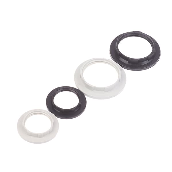 10 st E14 E27 gängade lamphållarringar, svart vit lås Black E14