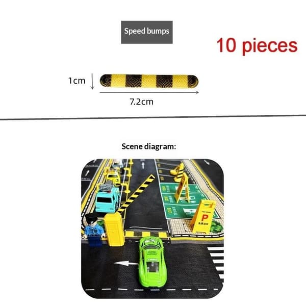 10 stk. miniature vejbump model bufferstribe parkeringsvejblokade