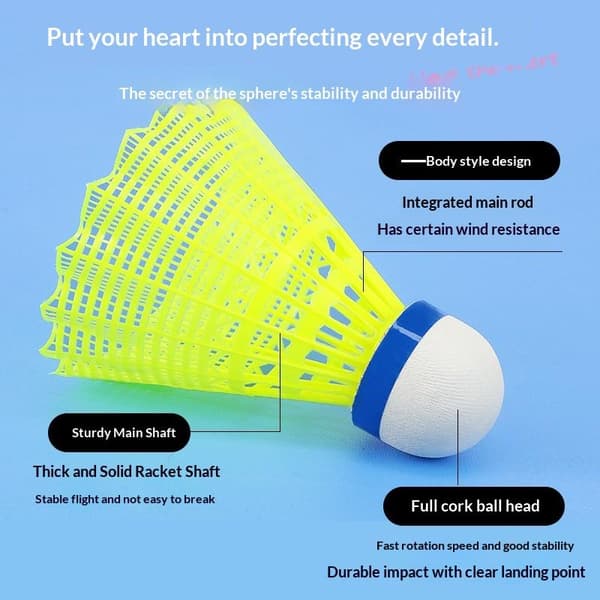 3/6/12 ST hållbara gula nylonbollar för badminton Yellow 6pcs