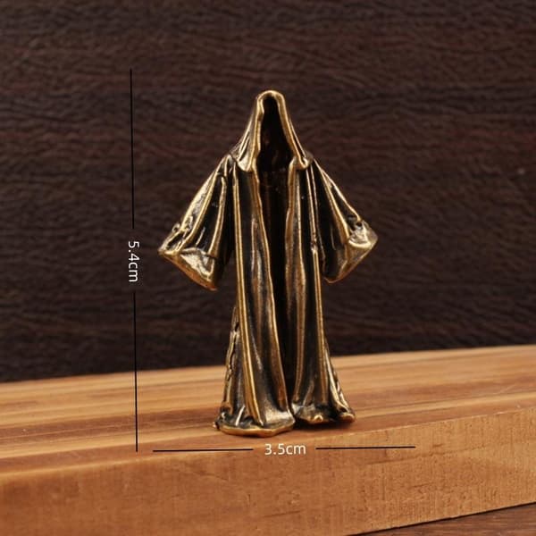 Grim Reaper Lille Statue Messing Ansigtløse Mænd Figurer Retro Hjem A2