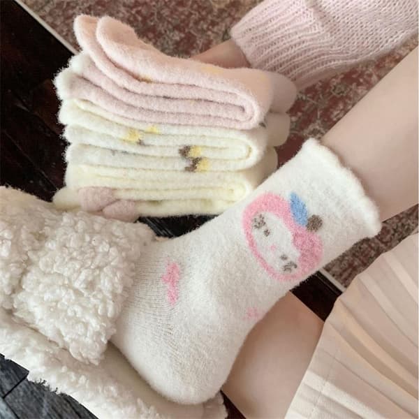 1/5 par Hello Kitty Strumpor Varmare Mellankalvsstrumpor Flicka Hem S A9