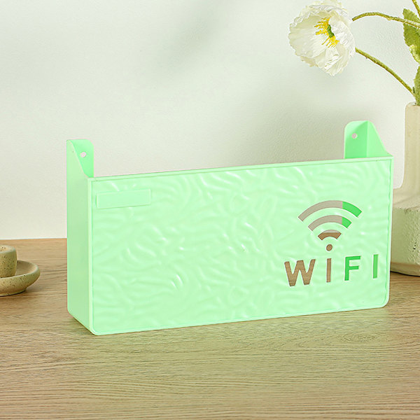 Wifi Router Rack Box Hylde Opbevaring Vægmonteret Trådløs Bracke Green