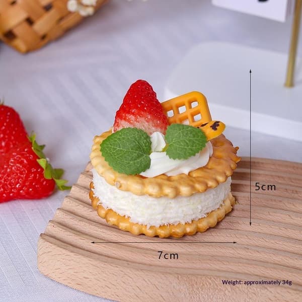 Kunstig Fruktkake Kjeks Dekor Fotografering A3