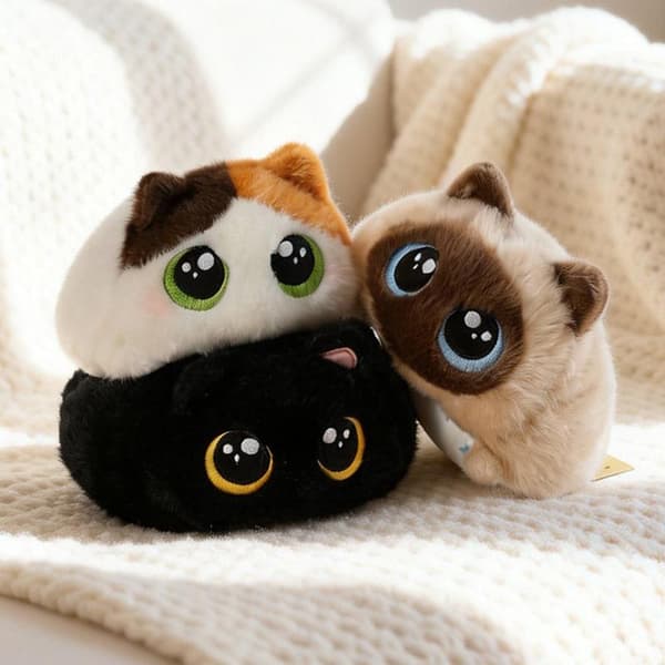 Fluffy Chubby Cat Kosedyr Ultra Mykt Stoff Barnegave A2