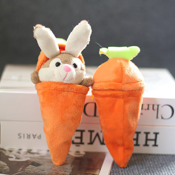 1 kpl Käännettävä Bunny Porkkana Pehmo Pehmolelu ja Tyttö Avaimenperä