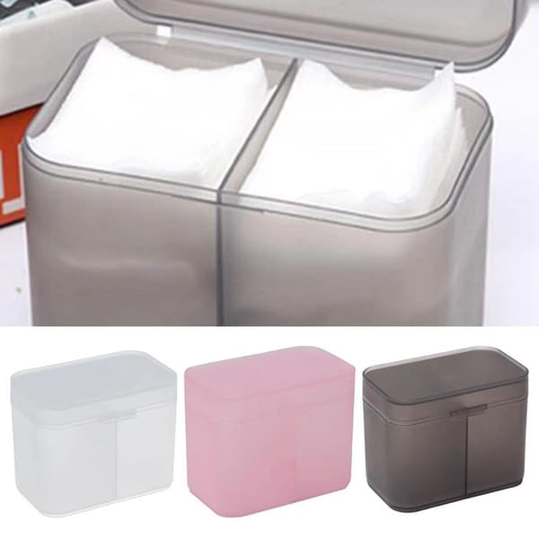 Bomullspads Swab Nageldukar Makeup Borste Organizer Förvaringslåda Transparent