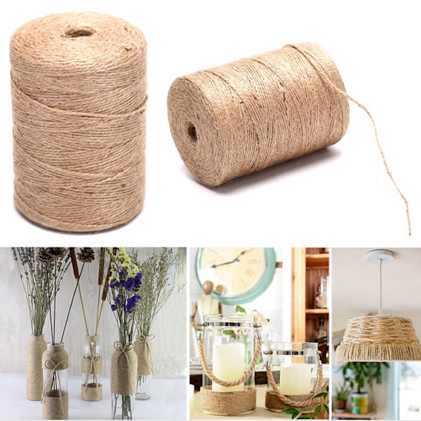 Naturlig hamp linned reb snoet burlap jute snor reb streng D 80m