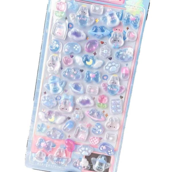 Snoopy Chii Kawa Usagi Bonbon Drop Seal Sticker 3D Relief Negl A9