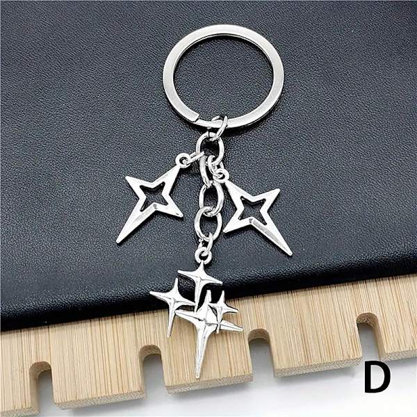 Y2K nøkkelringer Star Moon Metal Nøkkelringer For Kvinner Menn Gift Hand C