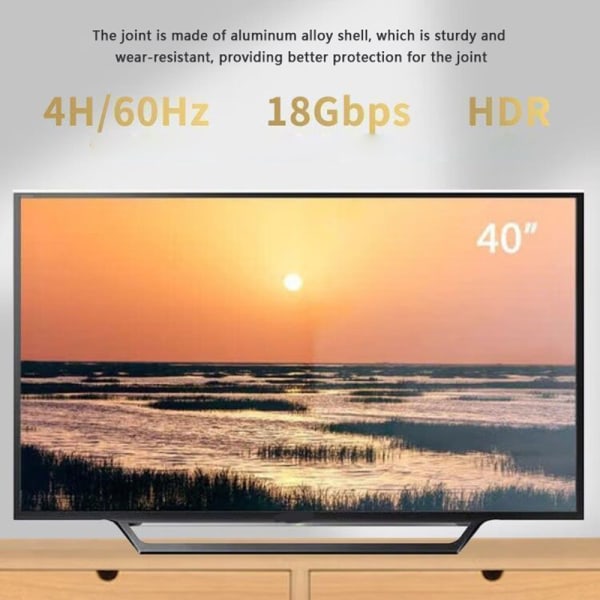 3/1.5/0.5M 4K HDTV -kaapeli 60 Hz High Speed ​​Plug HD 2.0 -liitin 3M