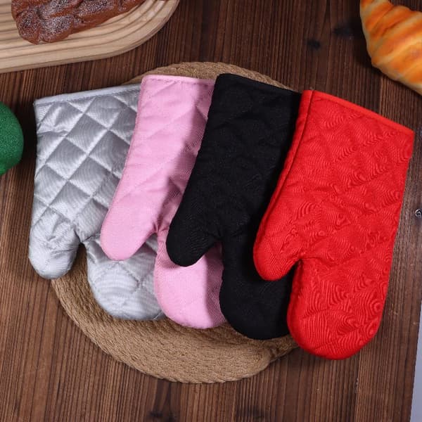 1 sæt ovnbagehandsker ovnhandsker mikrobølgeovnhandsker køkken Pink