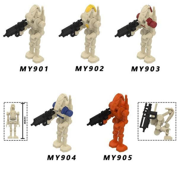 NY Byggkloss STRIDSDROID Krigare Monteringsmodell Prydnad A1