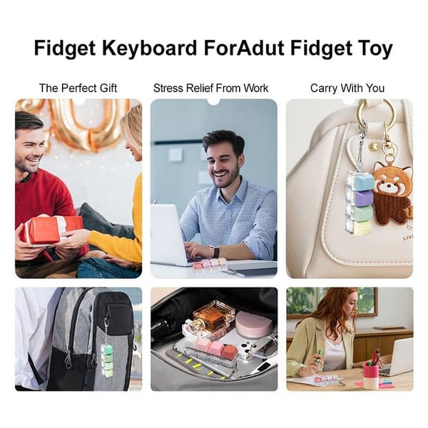 Pastell aron Mini Fidget Tangentbordsleksak Mjuka Tryckknappar 9keySquare luminous
