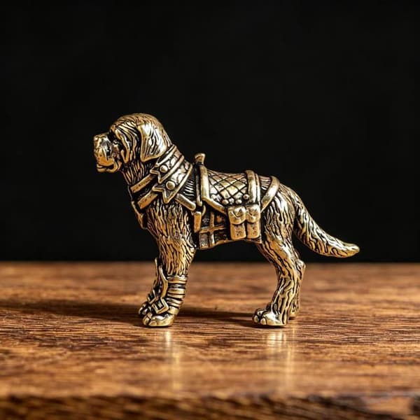 Labrador Retriever Mini Figurer Mässing Valp Staty Skrivbord Eller