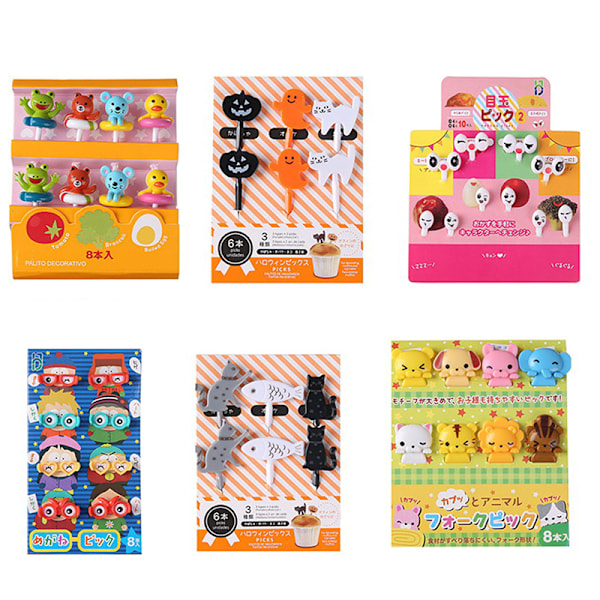 Dyrefrugtgaffel Mini Tegneserie Børn Snack Kage Dessert Frugt A12