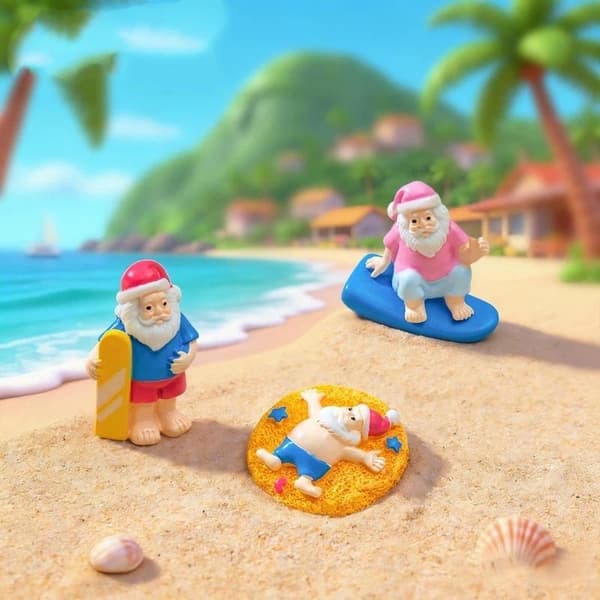 Mini Resin Sommar Tomtefigurer Bedårande Design För Strand A3