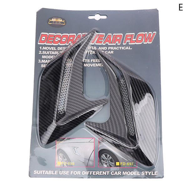 Carbon Fiber Car Shark Gills Emulering Vent Side Luftinntak hette E