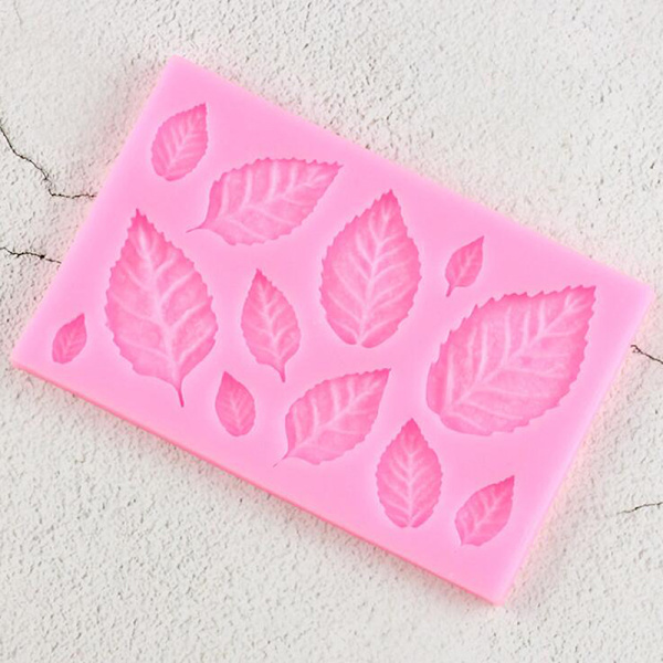 Roseblad Silikonform Blader Fondant DIY Kakedekoreringsverktøy A