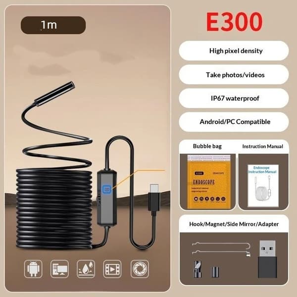 Typ-C Industriellt Endoskop Micro USB Enkel Dubbel Kamera För En 100cm
