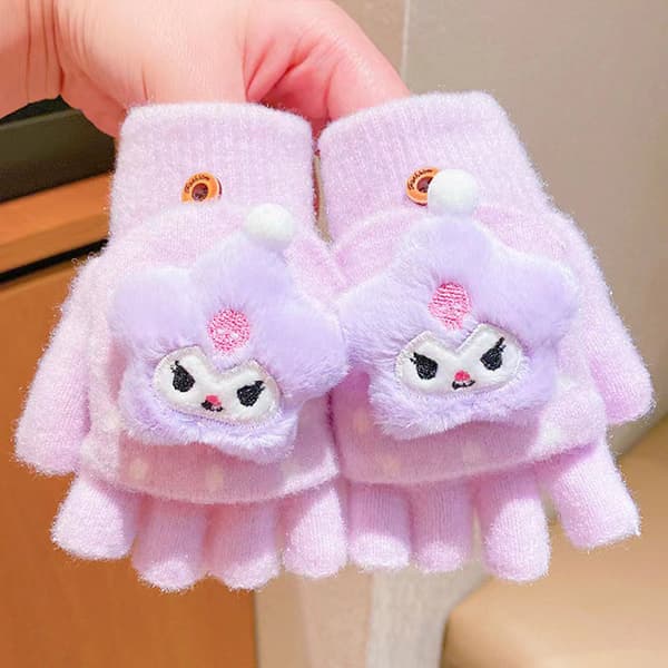 Barntecknad Sanrio Vinter e Handskar Halvfingerklaffport A2