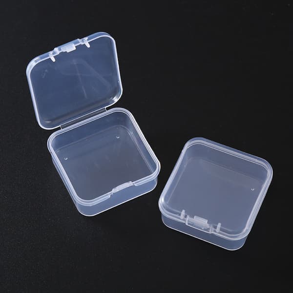 2 stk. gennemsigtig opbevaringsboks i plast til småting 2PCS