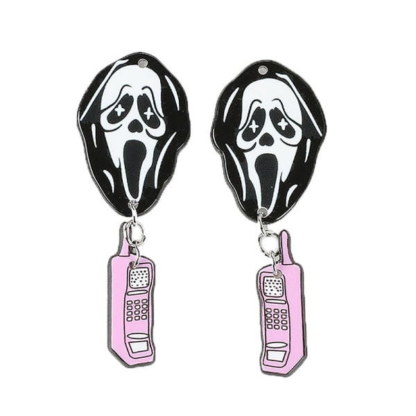 2 STK Halloween Acrylic Charms Creative Phone Ghost Pendant DIY A2