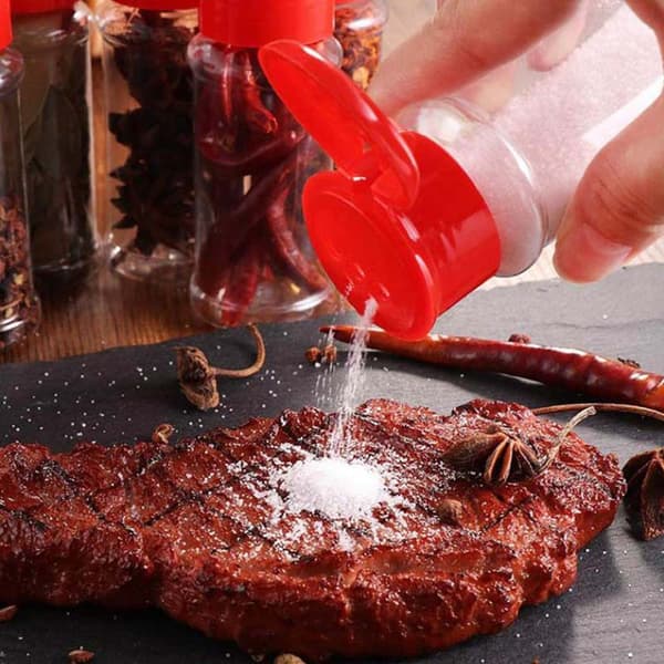 5-delad plastkryddsaltpepparkvarn kryddburk BBQ Condime Green