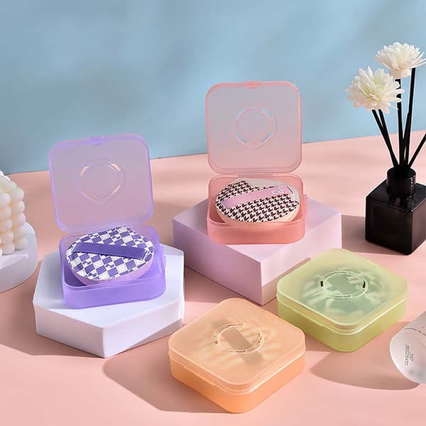 1st box Kosmetisk Puff Makeup Sponge Powder Puff Torkhållare Light green