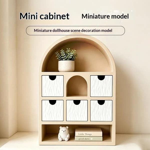 Miniatyr oppbevaringsskap dukkehus simulering skap møbler High 7cm
