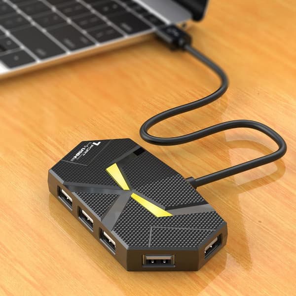 7-porters USB 3.0-hub for høyhastighets dataoverføring, egnet for bærbar PC A3