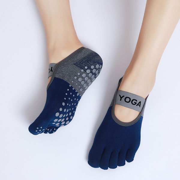 Halkfria strumpor Sportyoga med brett band Tibetan blue Color matching
