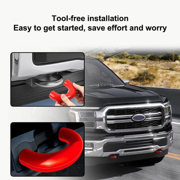1 par D-ring slepekrokshylse for F150 2004-2024 slepekrok Black