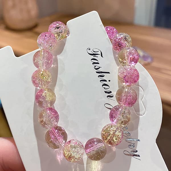 Kvinders cracked Quartz Crystal Beaded runde glasperler Stretch A8