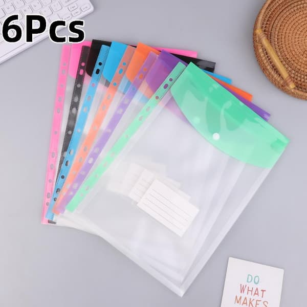 6/12-pack A4-pärmficka Organizer Utbyggbara mappar Plast B6Pcs