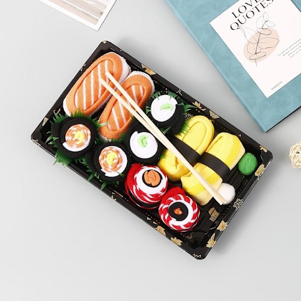 1/3/4/5 par sushipizza-burgarstrumpor presentförpackning dam vinter E