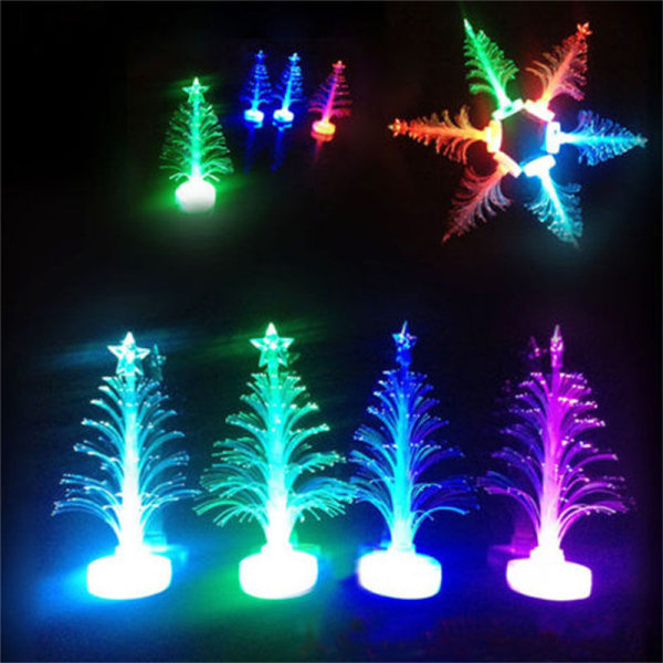Fargerik LED fiberoptisk nattlys juletrelampe lys C